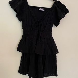Black short sleeved romper